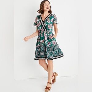 Maurice’s Teal Floral V Neck Mini Dress